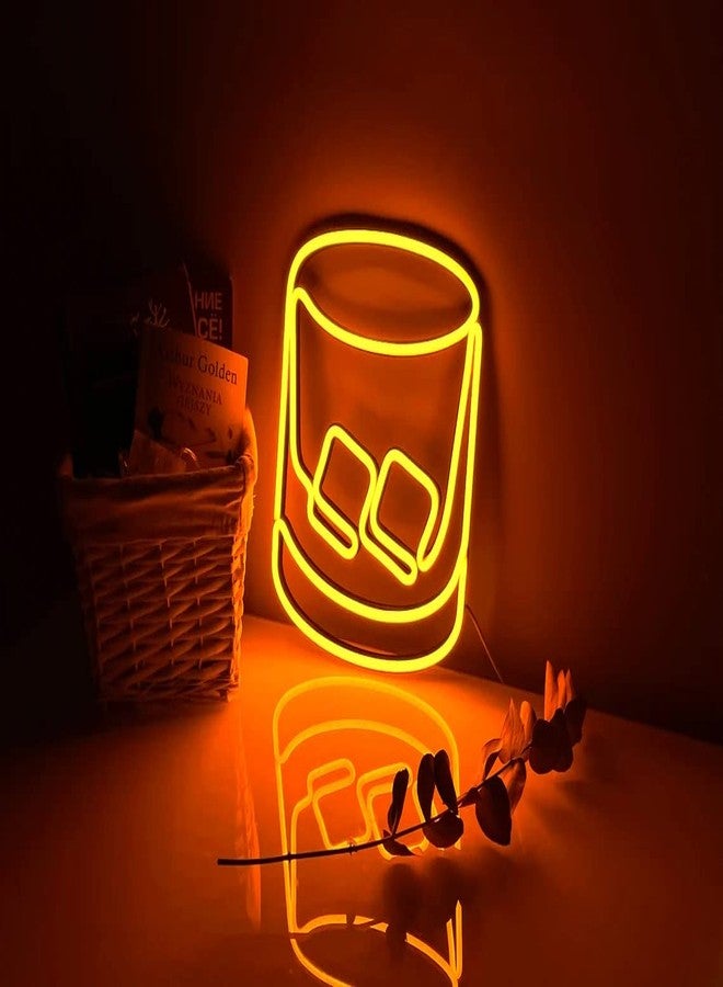 VYNES ON THE ROCKS LED Neon Signs Light LED Art Decorative Sign - For Wall Decor, Home Restaurants, Wedding Birthday Party Decor, Bar Decor, Mini Bar, House Party - Image 1
